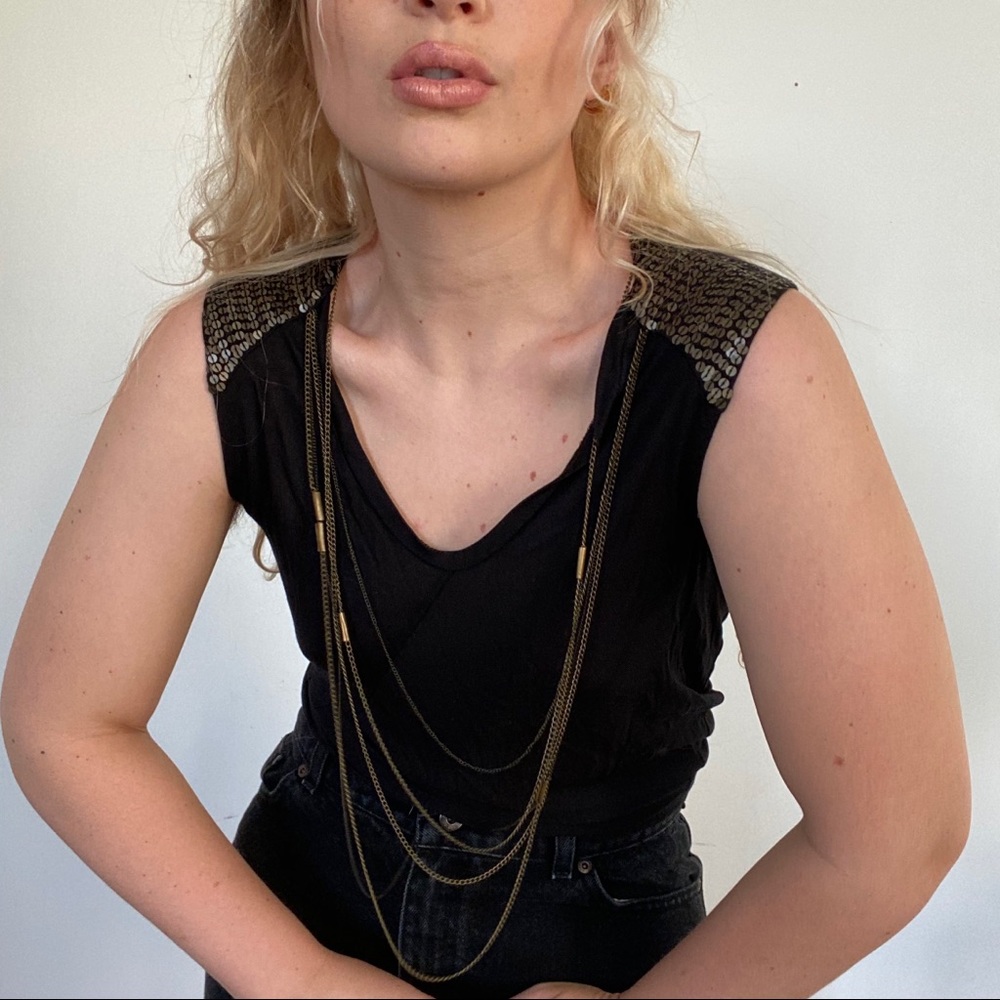 Early 2000’s funky tank top with sequin